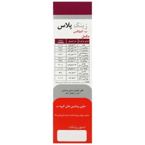 زینک 10 میلی گرمی پلاس ب کمپلکس